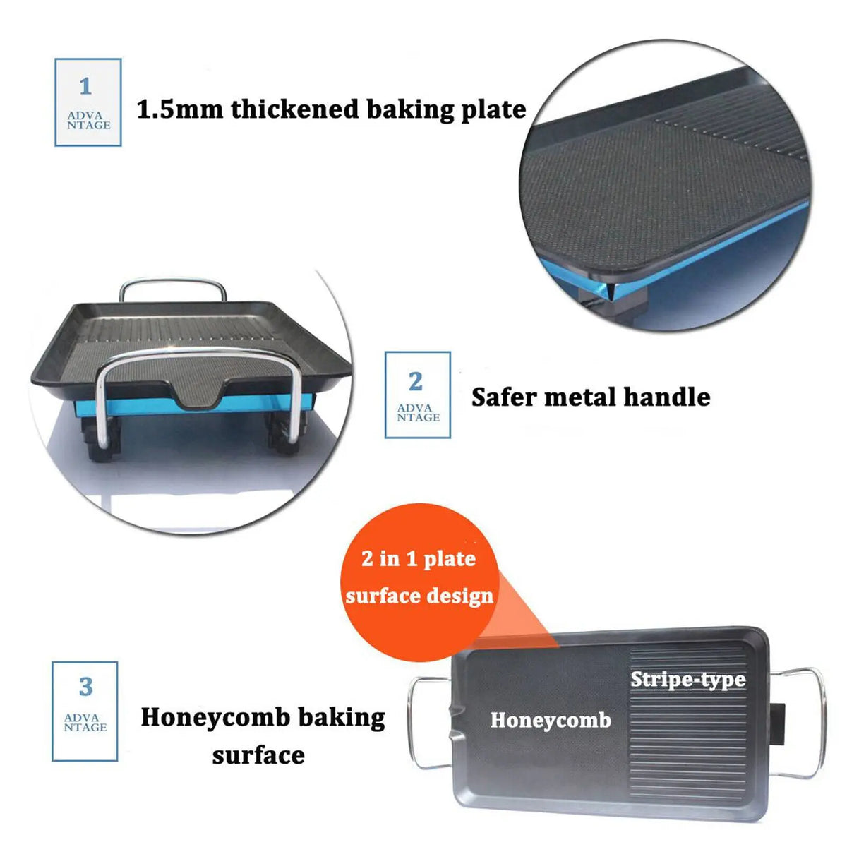 1500W Electric Grill BBQ Griddle