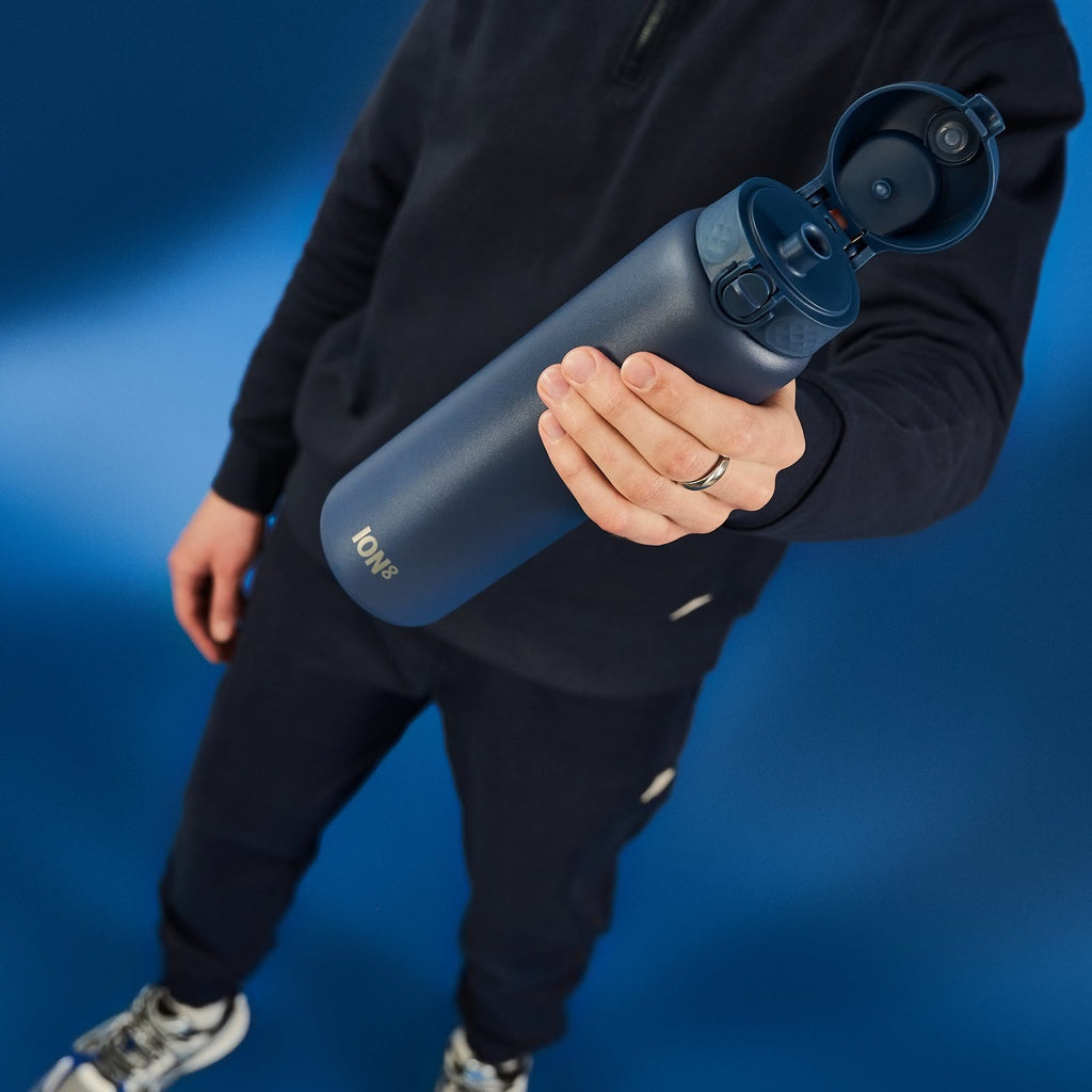 Leak Proof 1 Litre Thermal Water Bottle, Insulated, Ash Navy, 1L *SHIP FROM UK*