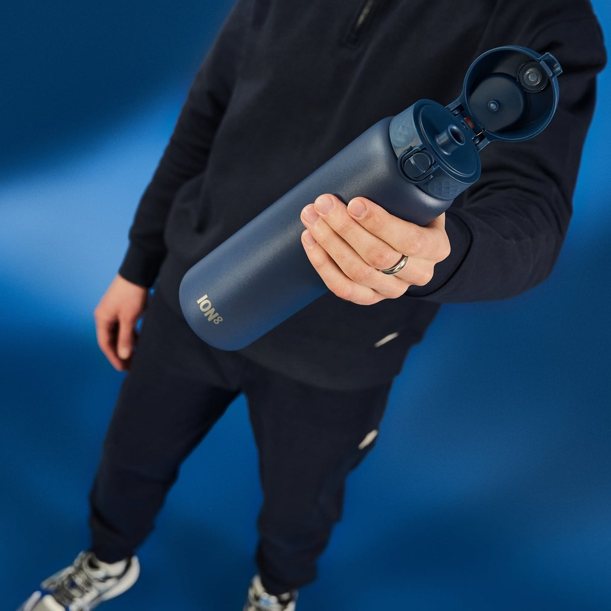 Leak Proof 1 Litre Thermal Water Bottle, Insulated, Ash Navy, 1L *SHIP FROM UK*