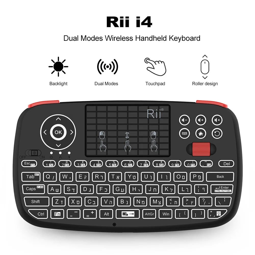 Portable Mini Wireless Keyboard With Backlit Keypad Touchpad - Android/Window