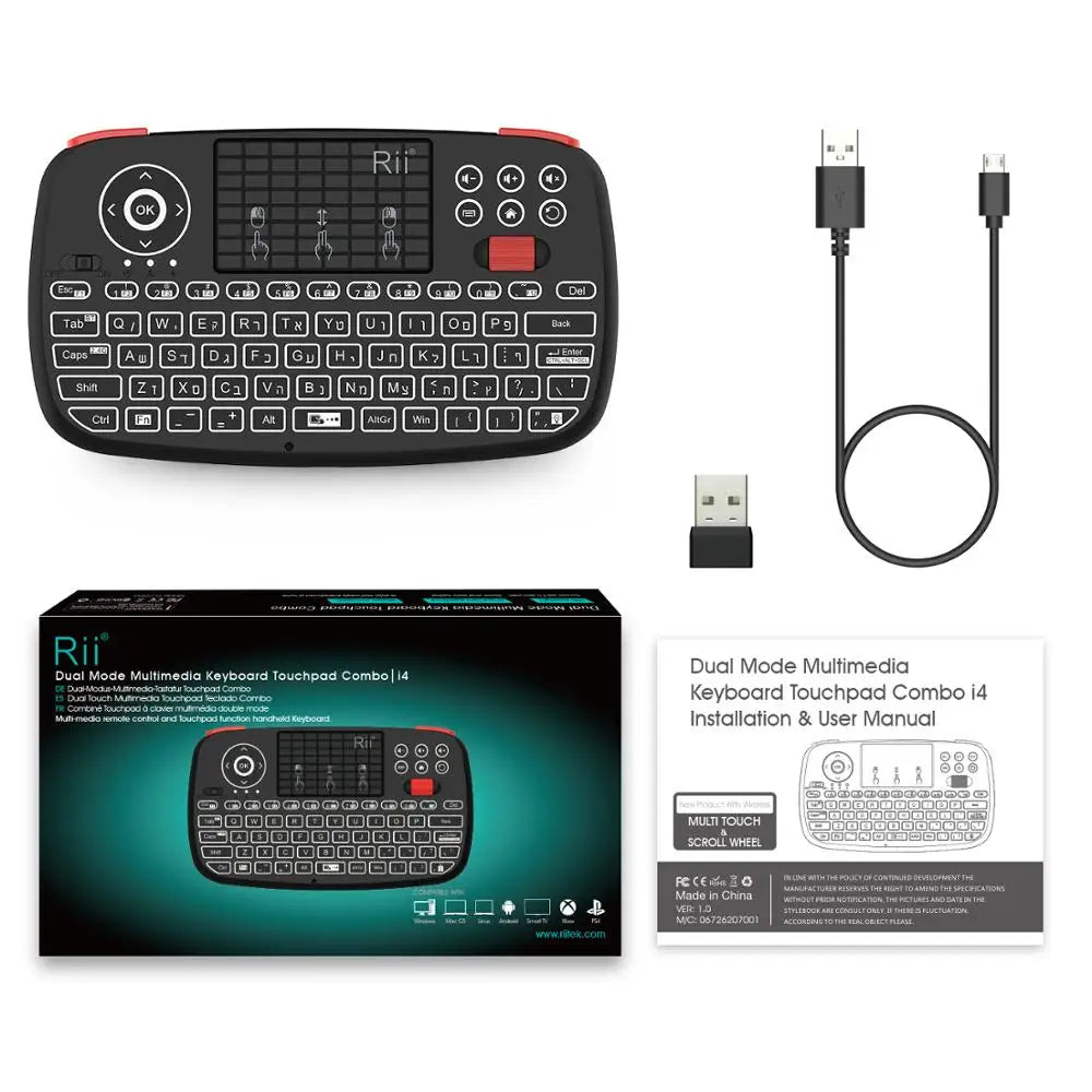 Portable Mini Wireless Keyboard With Backlit Keypad Touchpad - Android/Window