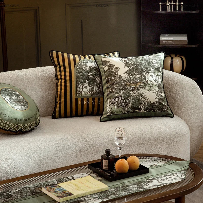 Green Jungle Wild  Cushion Cover