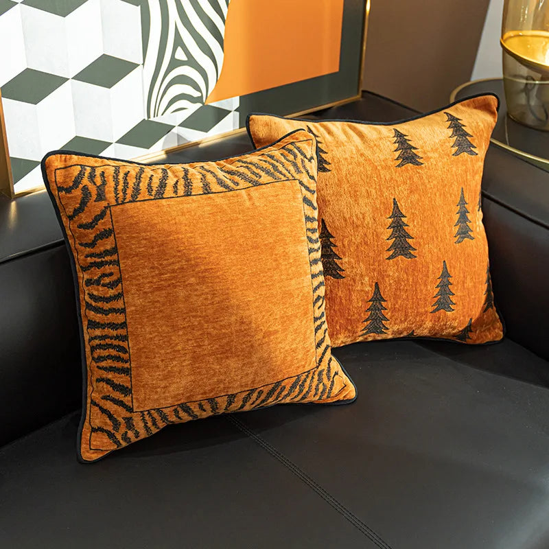 Soft Cushion Cover Orange Zebra