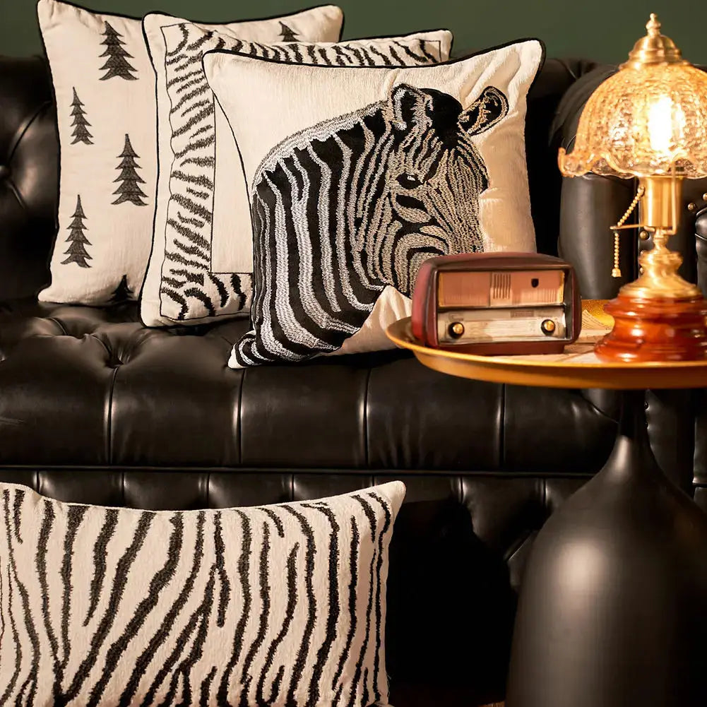 Soft Cushion Cover Orange Zebra