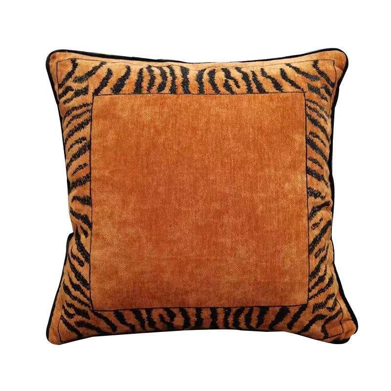 Soft Cushion Cover Orange Zebra