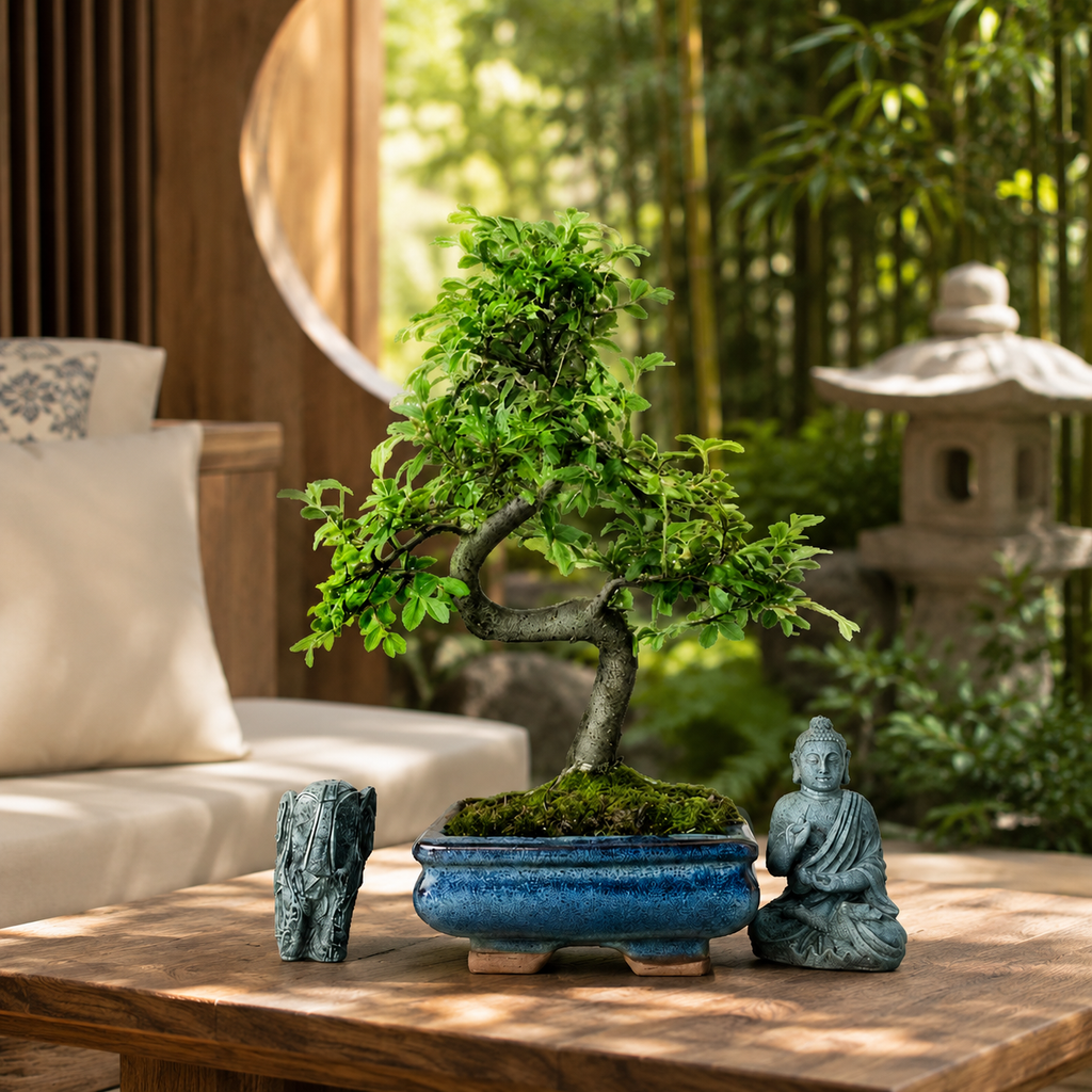 Beautifully Shaped Chinese Elm Bonsai Tree (15cm Pot)